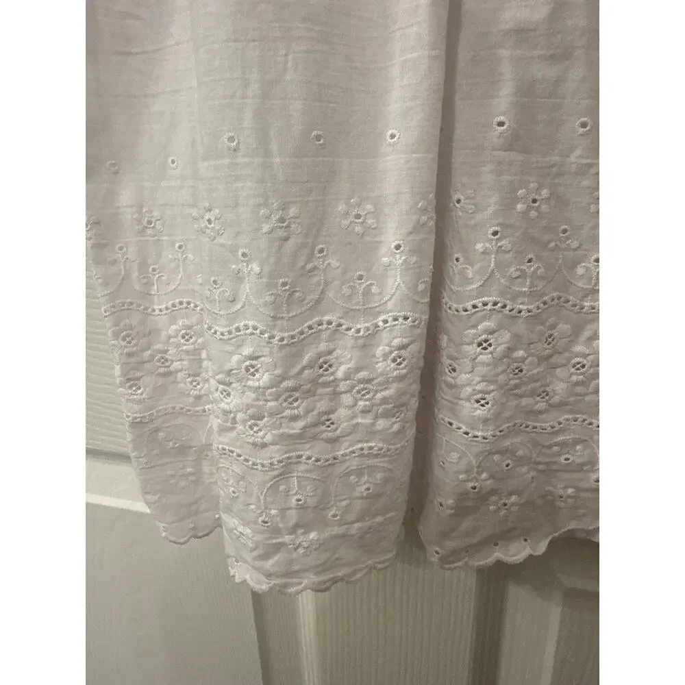 Hanna Andersson Girls' Pure Cotton Eyelet Slip White Tank Dress, M